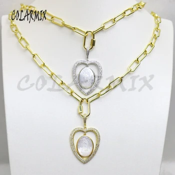 

3Pcs Virgin mary pendants necklace heart pendants necklace fashion accessories not fade color fashion jewelry for women 50918
