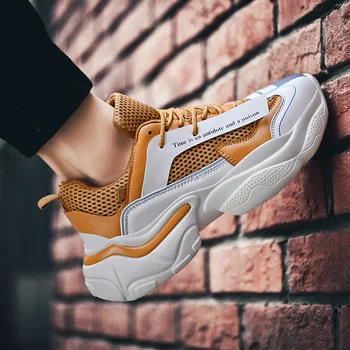 

New Roman 2020 Fashion Mesh Summer Height Increasing Men Sneakers Breathable Hard-wearing Man Casual Shoes