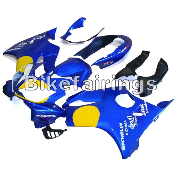 Полный обтекатели для Honda CBR600F4i F4i 2004 2005 2006 2007 ABS пластиковые детали для мотоцикла кузов-блеск для губ темно-синего и желтого цвета
