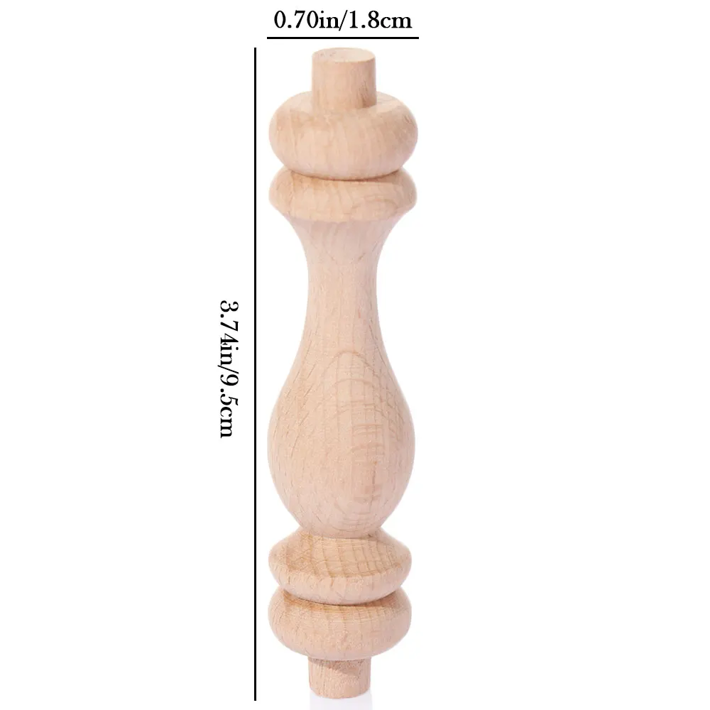 Vintage European-Style Solid Wood Carved Furniture Legs - Decorative Home Accents