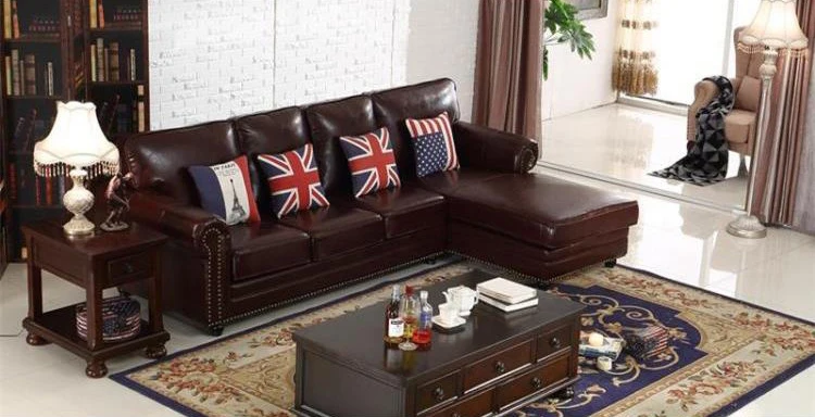 corner sofa Высокое качество Европейский стиль мебель для гостиной 1+ 2+ 3/L образный кожаный угловой диван - Цвет: corner sofa