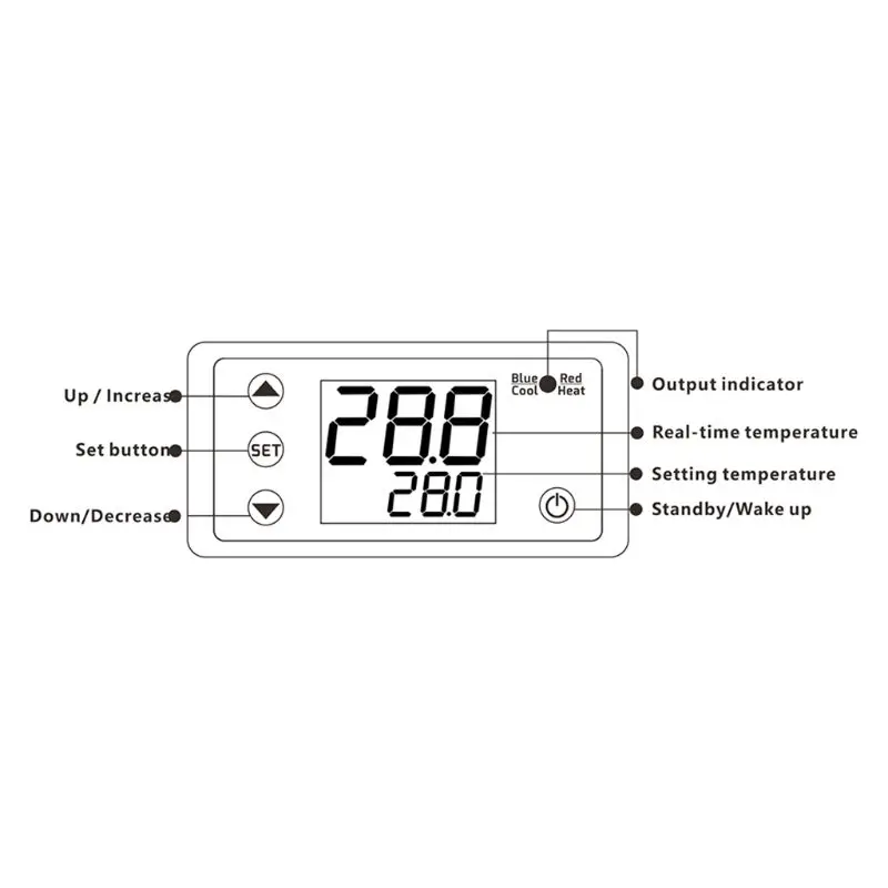 AC110V-220V DC12V термостат Отопление охлаждения регулятор температуры с зуммером