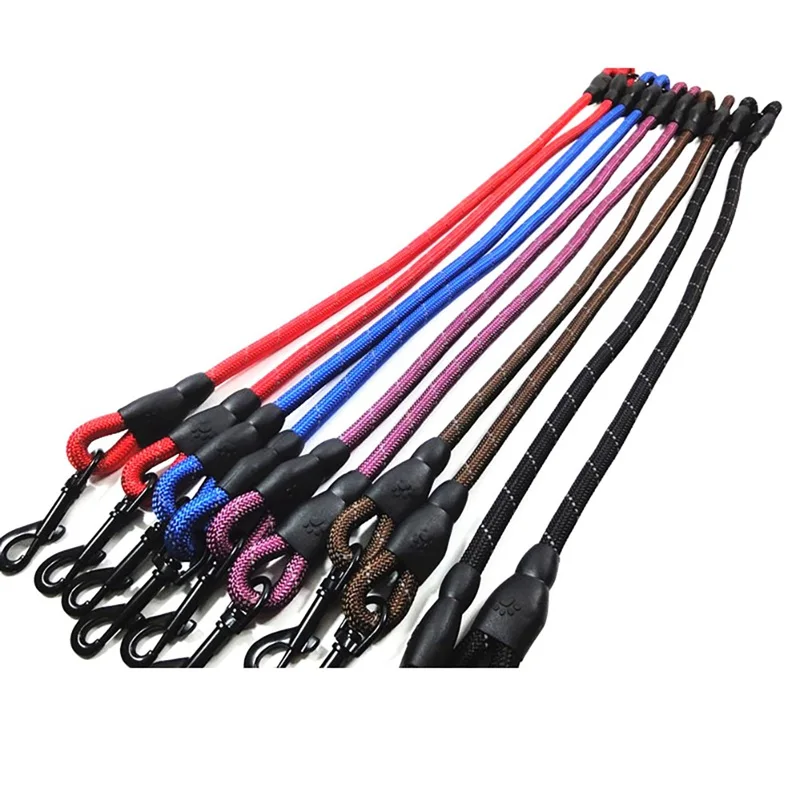 Pet Dogs Collar Accessories Reflective Nylon Leash Soft Handle No Tangle for Two Dogs