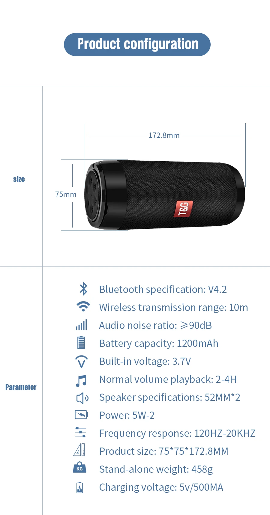 TG113C портативный Водонепроницаемый Bluetooth динамик с fm-радио открытый динамик Soundbar, сабвуфер беспроводной Loundpeakers держатель телефона