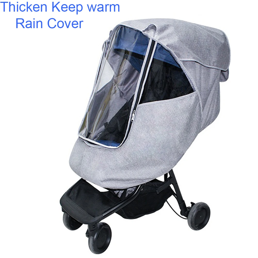 Carrinho de Criança Capa de Chuva com Manter Capa de Proteção de Neve Capa de Chuva Universal Engrossar Quente Função Bebê Trolley Acessórios