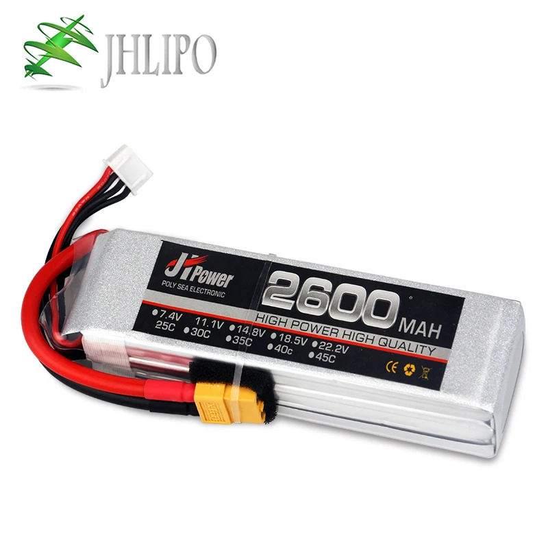 Литий-полимерные аккумуляторы JH LipoBattery 2600 мА · ч 60C/180C 2S 7 4 В 3S 11 1 4S 14 8 в 5S 18 5 6S 22 2 |