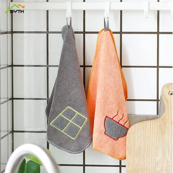 

4pcs Kitchen scouring pad rag thickening reusable microfiber cleaning cloth to wipe the ground without absorbent dish cloth
