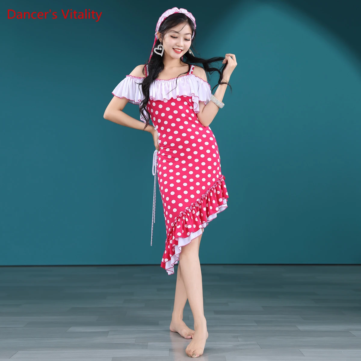 

Женский костюм для танца живота, женский костюм для танца живота, малая, платье для девушек, головной убор, пояс и нижнее белье, одежда из 4 предметов