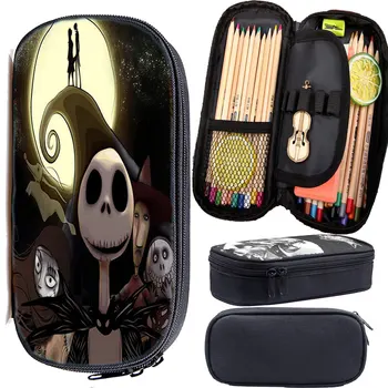 

Cartoon The Nightmare Before Christmas Pencil Case Children Boys Girls Students School Case Stationery Bag Anime Pencil Box