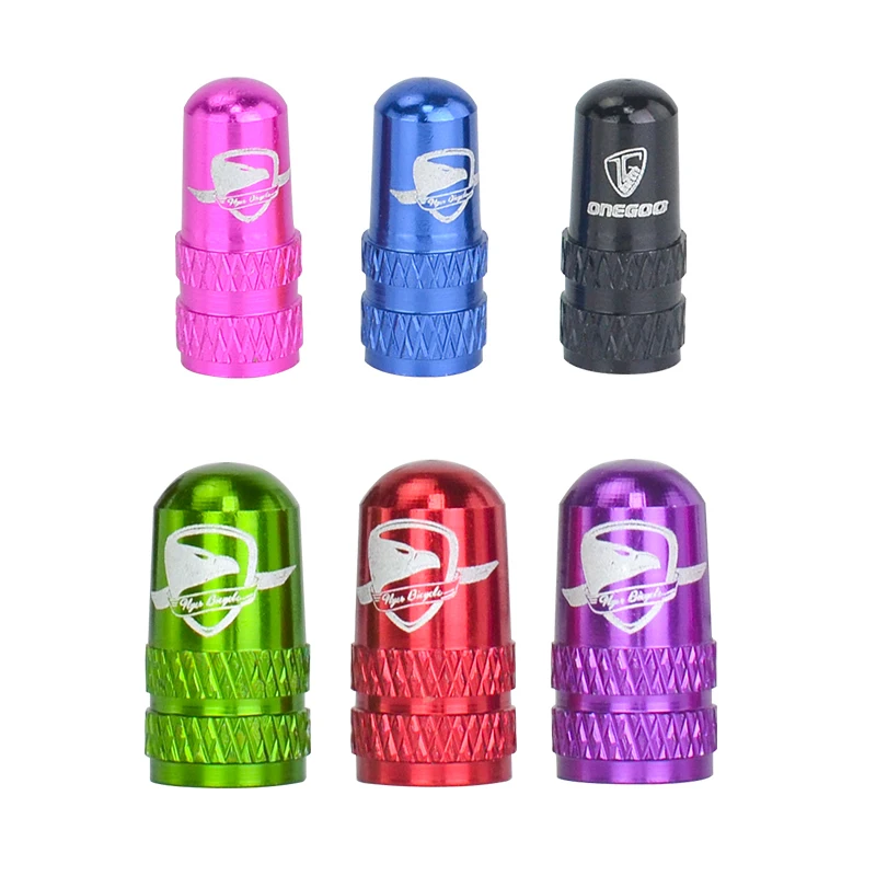 Bicycle Valve Cap Bicycle Tire Valve Cap Valve Cap Valve Caps 2pc ONEGOO Bicycle Mountain Road Bike Gas Nozzle Cap Aluminum Alloy Presta Schrader Air Valve Cap Bike Inner Tube Valve Dust