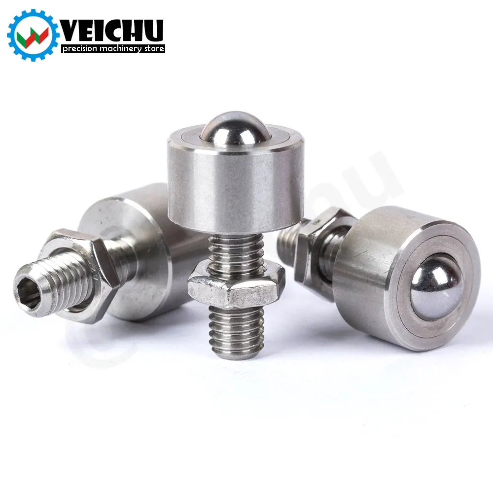 VEICHU 볼 롤러 VCN315 Presision 볼 스테인레스 스틸 이송 장치 잠금 너트가 있는 휠 롤러 플런저 볼