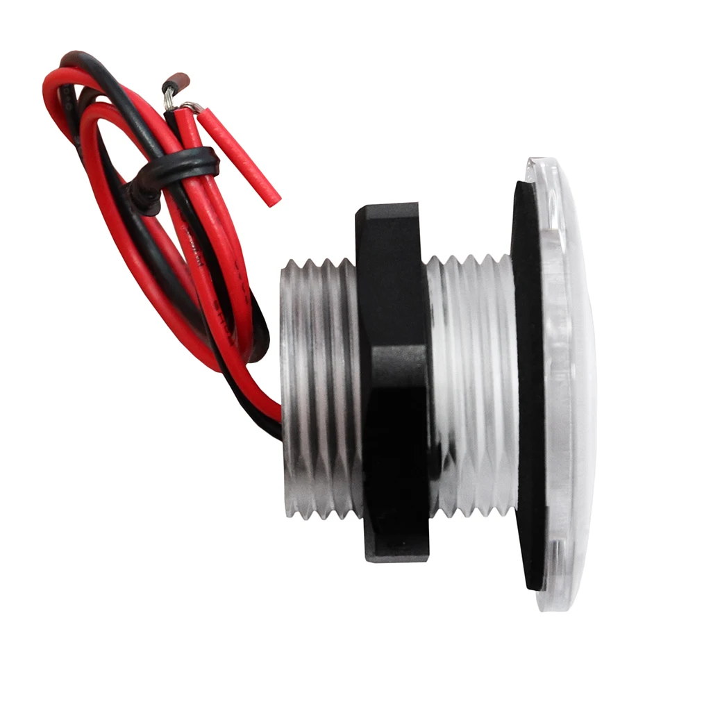 DC 12V Waterproof Marine Boat Transom LED Stern Light Round Stainless Steel Cold White LED Tail Lamp Yacht Accessories