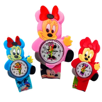 

Beautiful Minnie Girls Watches Kids Gift Cartoon Mickey Clock Colorful Rubber Wristwatch for Girl Children Watch Montre Enfant