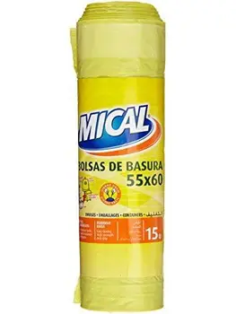 

Mical - Bolsas de basura - 55x60 , color amarillo - 15 unidades