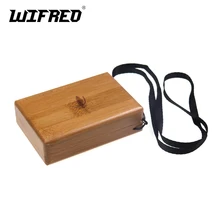 Wifreo 1 шт. водонепроницаемый ящик для ловли Нимфы бамбуковый чехол с двумя мордочками деревянный ящик размером с ладонь для ловли мух мелкой форели