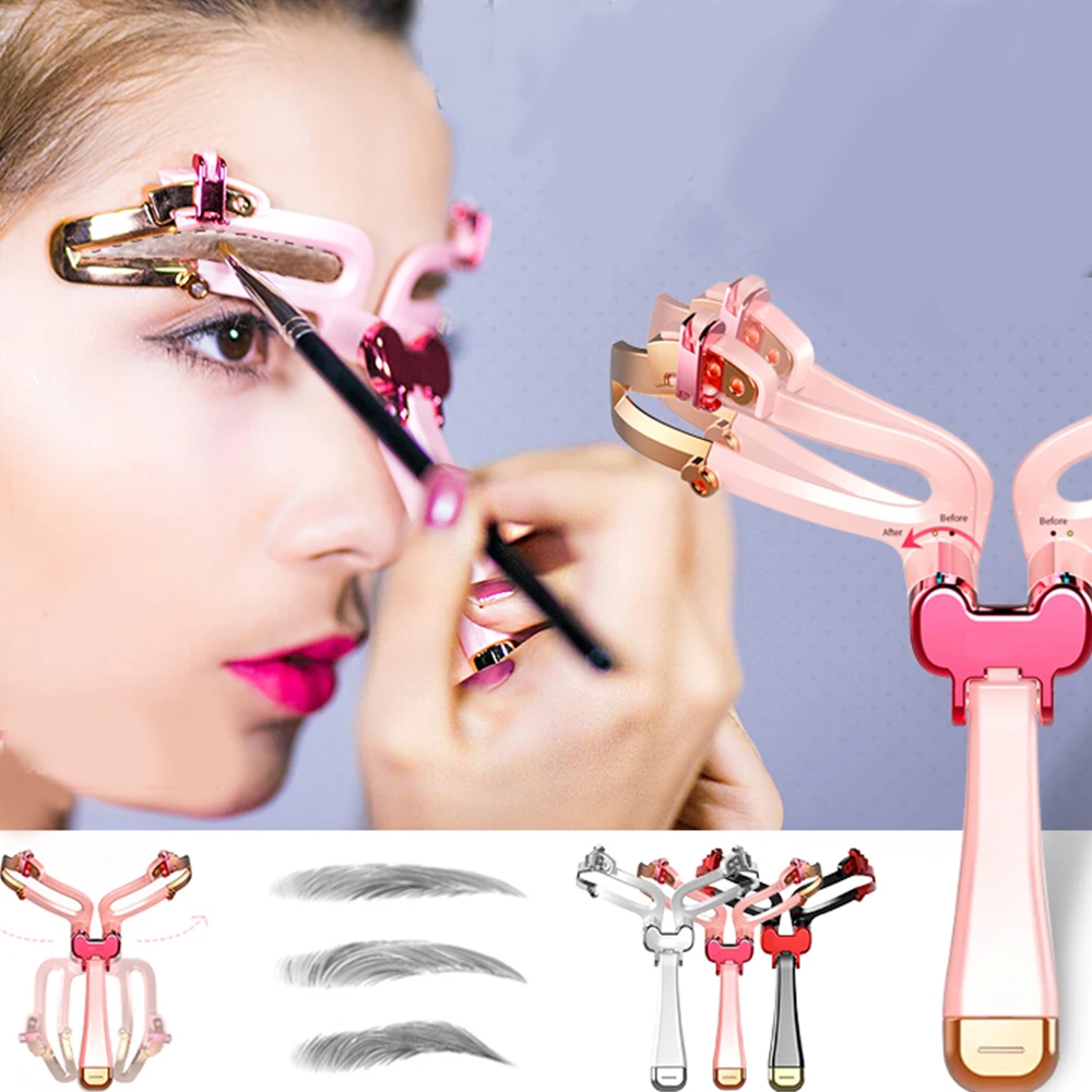 Adjustable Eyebrow Stencil Eyebrows Makeup Reusable Hand-held Eye Brow Shaper Template Eyebrow Stencils Eyebrows Makeup Tools 4