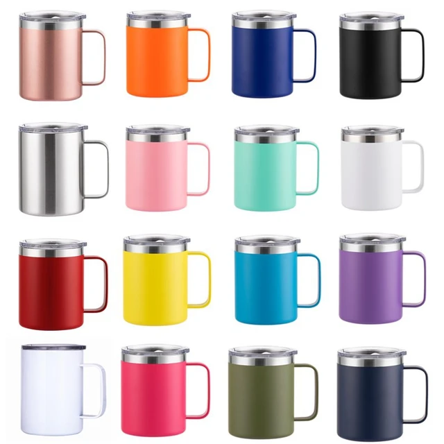 Stainless Steel Coffee Mugs Handle  Stainless Steel Tumblers Double-layer  - 12oz - Aliexpress