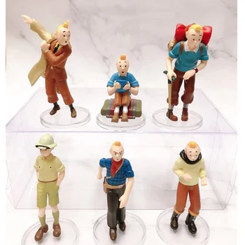 

6pcs/set 4-9cm The Adventures of Tintin Cartoon PVC Action Figure Hobby Collectible Animation Model Figurines Dolls Kid Toy Gift