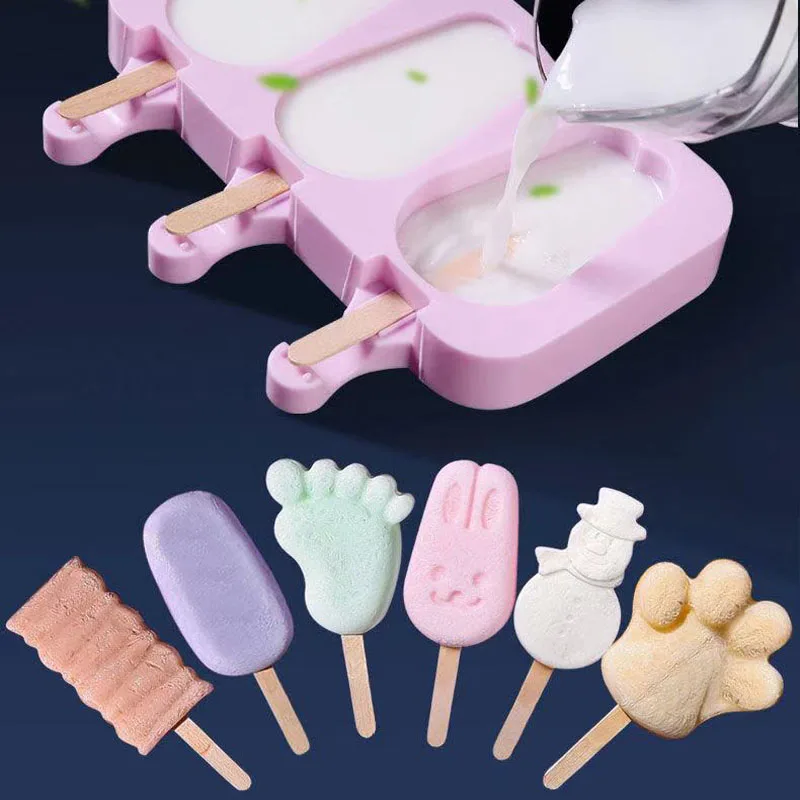 Dropship 6Pcs Popsicle Molds Reusable Ice Cream DIY Ice Pop Maker