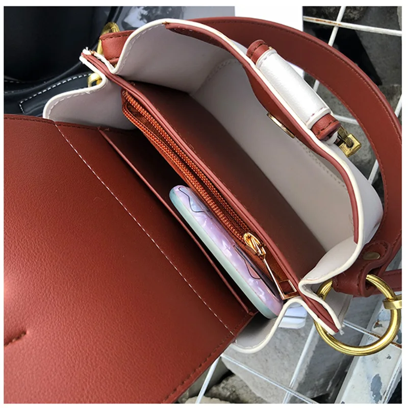 Small Crossbody Bag for Women Black Shoulder Bags Ladies Winter Handbag Panelled White Burgundy Messenger Bag Ladies Purse