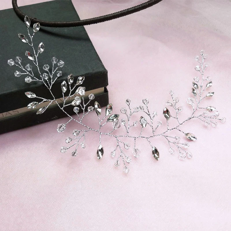 Fashion Crystal Wedding Headdress Rhinestones Headband For Bride Crown Floral Hairpin Hair Clip Bridal Jewelry Hair Accessories hair accessory,hair headdress,jewelry accessories,bridal headwear,hair band crown,hair clip