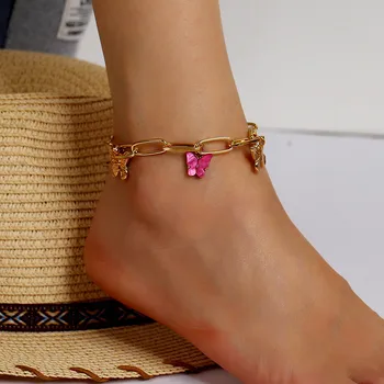 

Personality Fashion Alloy Coarse Chain Anklets For Women Simple Temperament Butterfly Style Anklets For Women Jewelry 2020