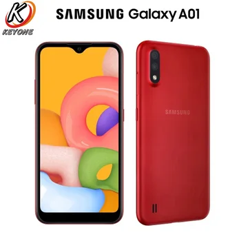Перейти на Алиэкспресс и купить Глобальная версия Samsung Galaxy A01 A015F-DS 4G мобильный телефон 5,7 дюйма 2 Гб ОЗУ 16 Гб ПЗУ Восьмиядерный Android 10 Dual SIM 3000 мАч смартфон