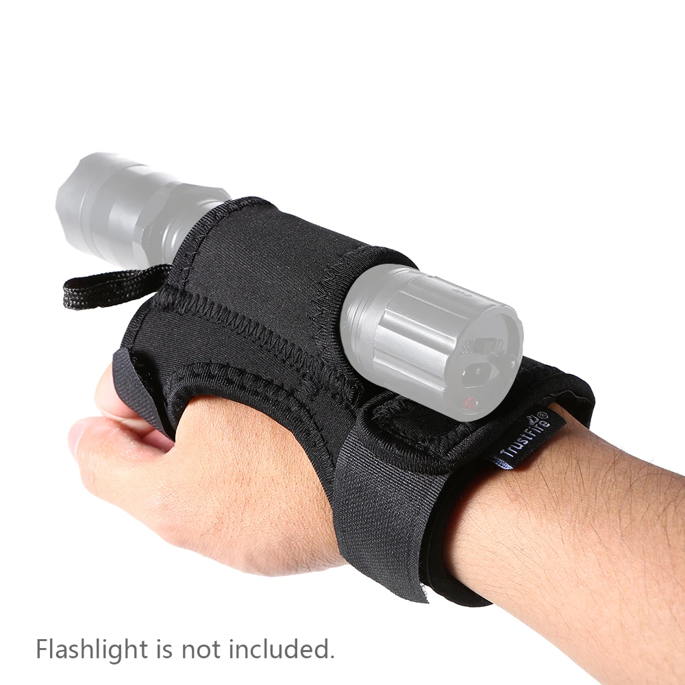 Trustfire Outdoor Torch Flashlight Holder Soft Neoprene Hand Arm Mount Wrist Strap Glove Hand Free