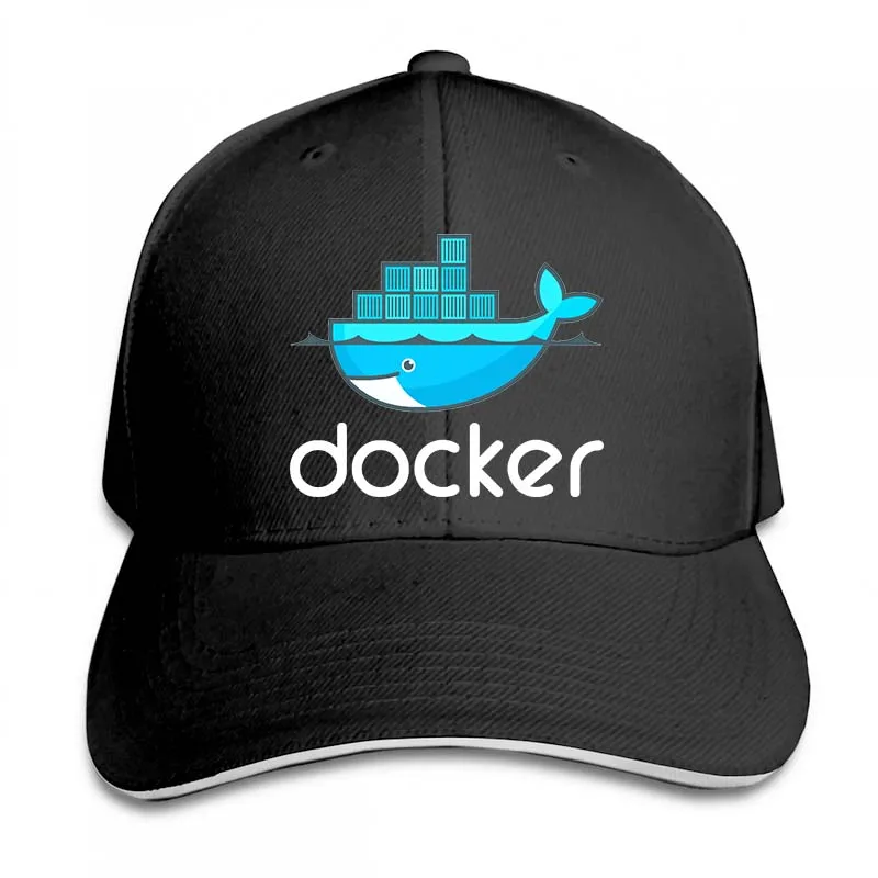 Бейсбольная кепка с логотипом docker для мужчин и женщин, Кепка-Дальнобойщик, модная Регулируемая Кепка - Color: 2-Black