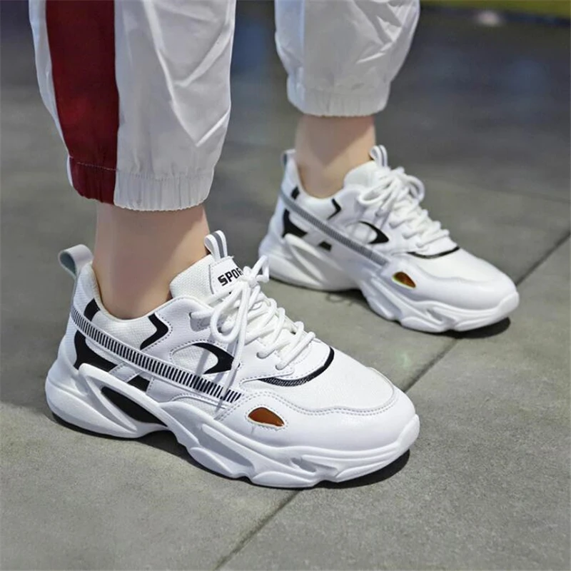 

New women's casual thick-soled shoes comfortable sports Heightening shoes designer sneakers wedge shoe white platform shoes