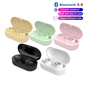

Macaron TWS Bluetooth Earphone Wireless Touch Handsfree Stereo Earbuds In-Ear Headset with Mic Charging Box for Xiaomi Phone