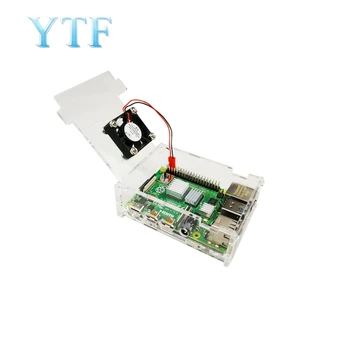 Tanie Raspberry Pi 4B Model Akrylowa Skrzynka Zawiera Wentylator