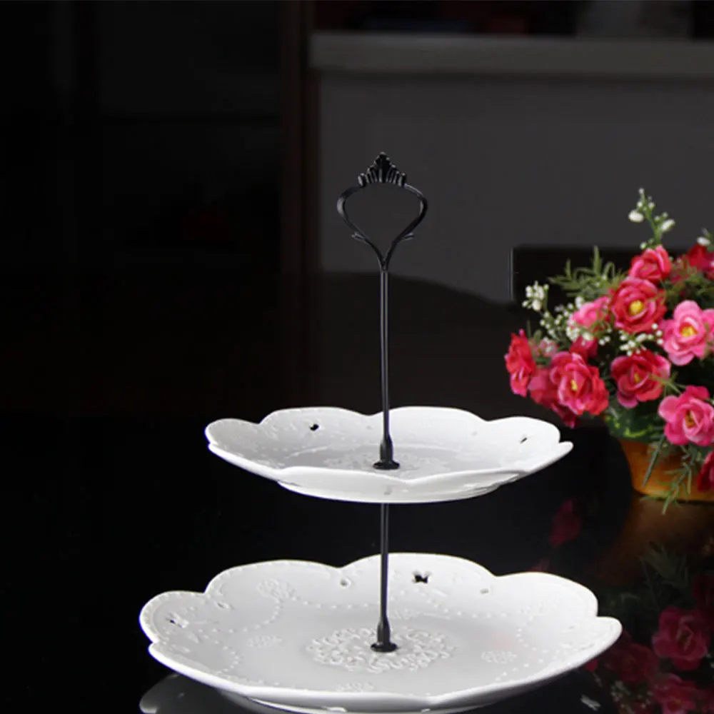 Стойка для торта держатель 2/3 слоев корона - Цвет: two Layers black