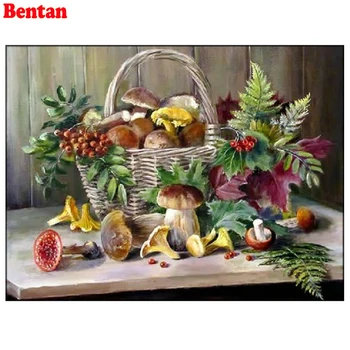 

Full Square Round drill Diy diamond Painting Basket and mushrooms 5D diamond embroidery Cross Stitch Needlework Diamond mosaic