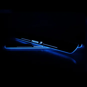 

For Mazda 3 2014 - 2018 2019 2020 Acrylic Moving LED Welcome Pedal Car Scuff Plate Pedal Door Sill Pathway Light