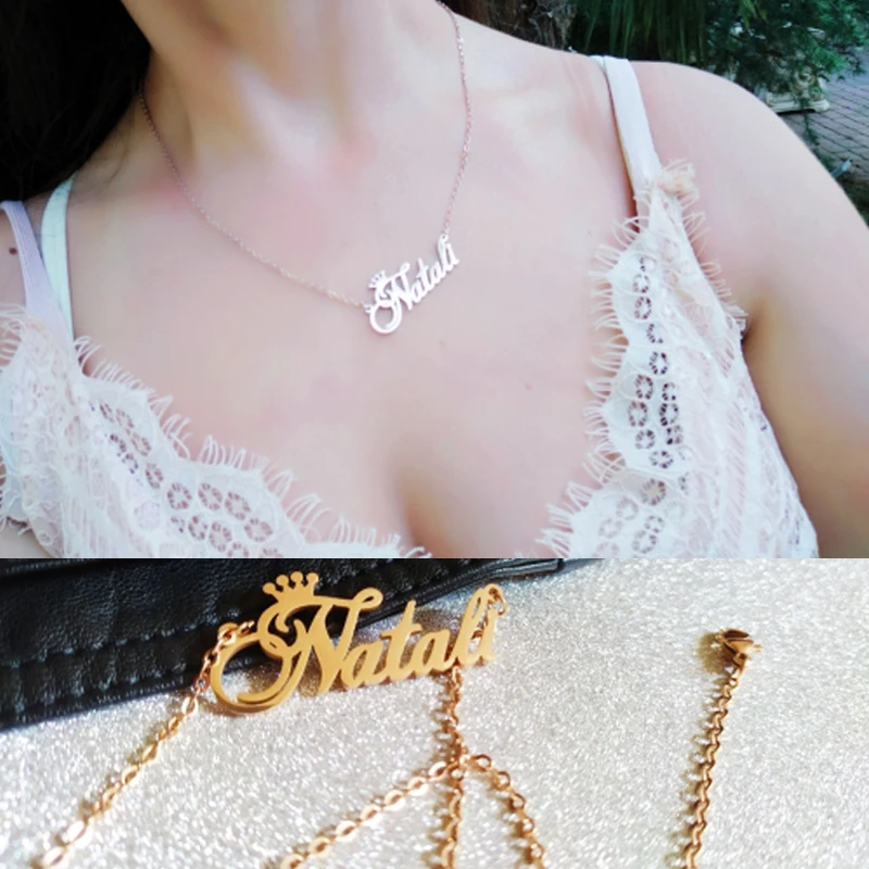 RainMarch, персонализированное ожерелье с именем, женская подвеска на заказ, ожерелье с именем, стальное ожерелье, подарок на день рождения, Прямая поставка
