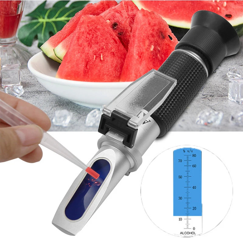 Handheld 0-80% Refractometer Brix meter Sweetener Soymilk Concentration Meter Sugar Refractometer Honey Bees Sugar Food Beverage