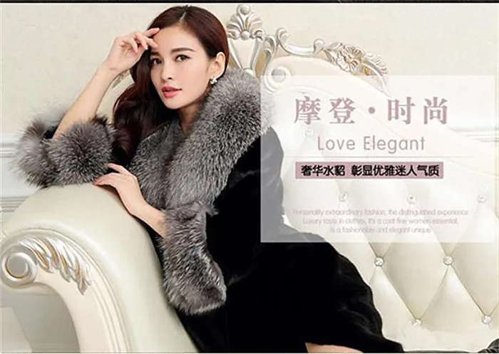 Autumn Winter Thick warm jacket New Imitation Fox fur Coat Female Section Fake Fur Plus size loose Coats Women Overcoat ok374