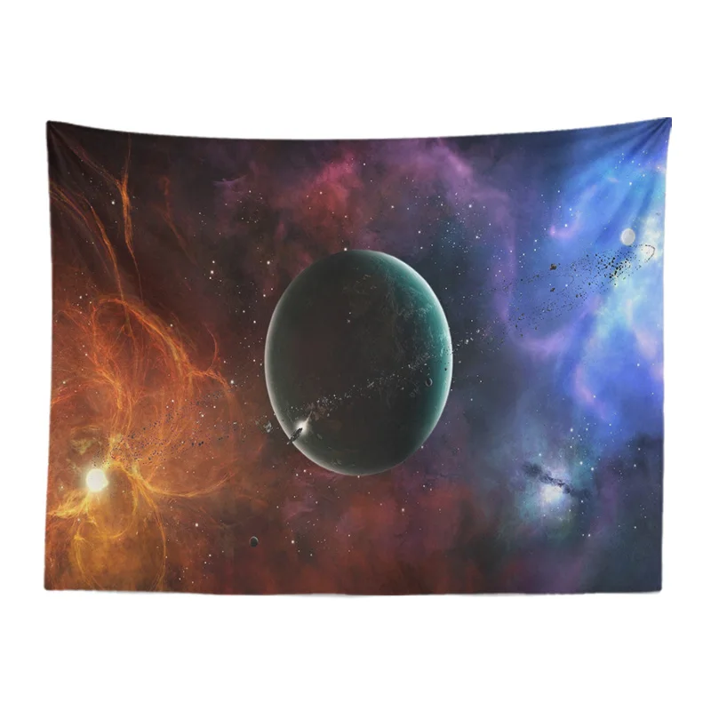 Customized Tapestry Planets Halo Meteor Explosion Wall-Mounted Living Room Decoration 130*150Cm Polyester Non-Slip Picnic Mat