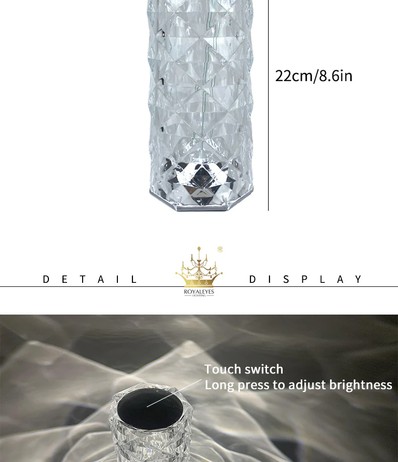 Designer Diamond Table Lamp Modern Led Lamps For Bedroom Decoration Romantic Clear Lampshade Living Room Art Deco Night Lights