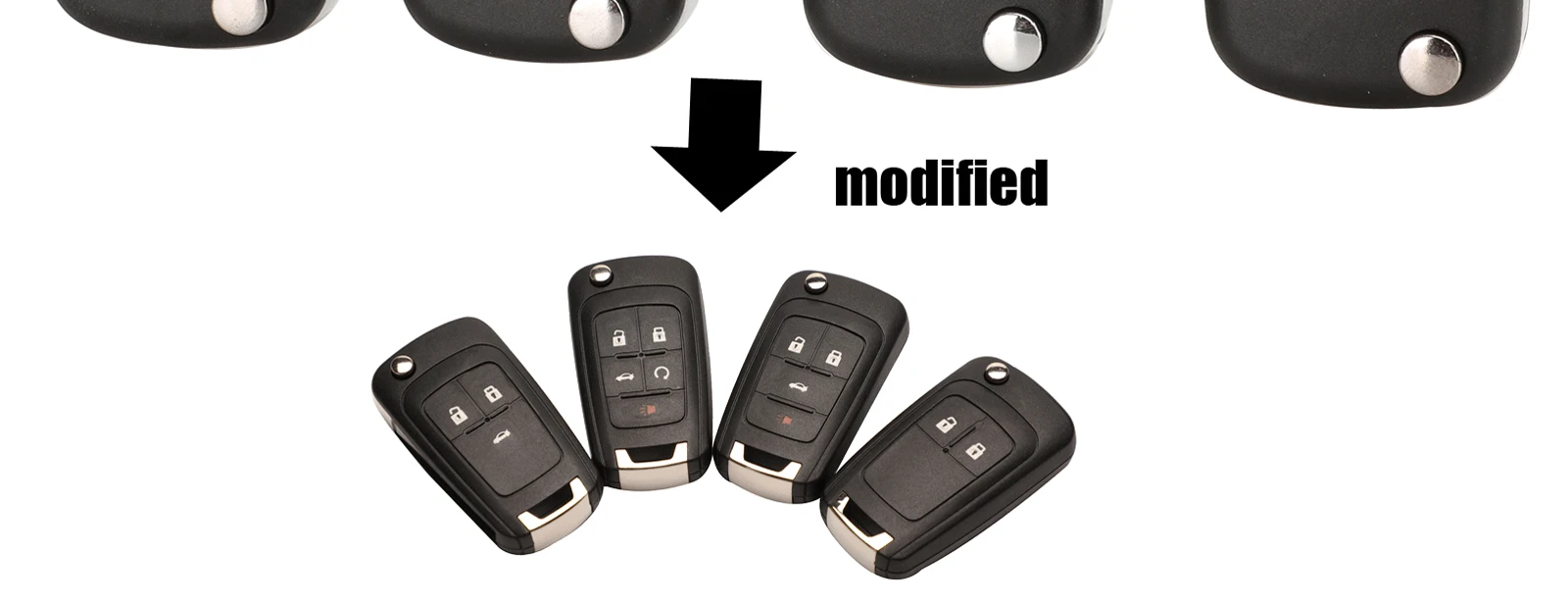 jingyuqin 10ps Modified Folding Remote Car Key Shell Fob Case For Chevrolet Cruze Epica Lova Camaro Impala 2 3 4 5 Button HU100