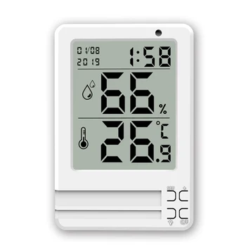 

Promotion! LCD Digital Thermometer Hygrometer Alarm Clock Calendar Weather Station Desk Clock Temperature Humidity Meter Baromet