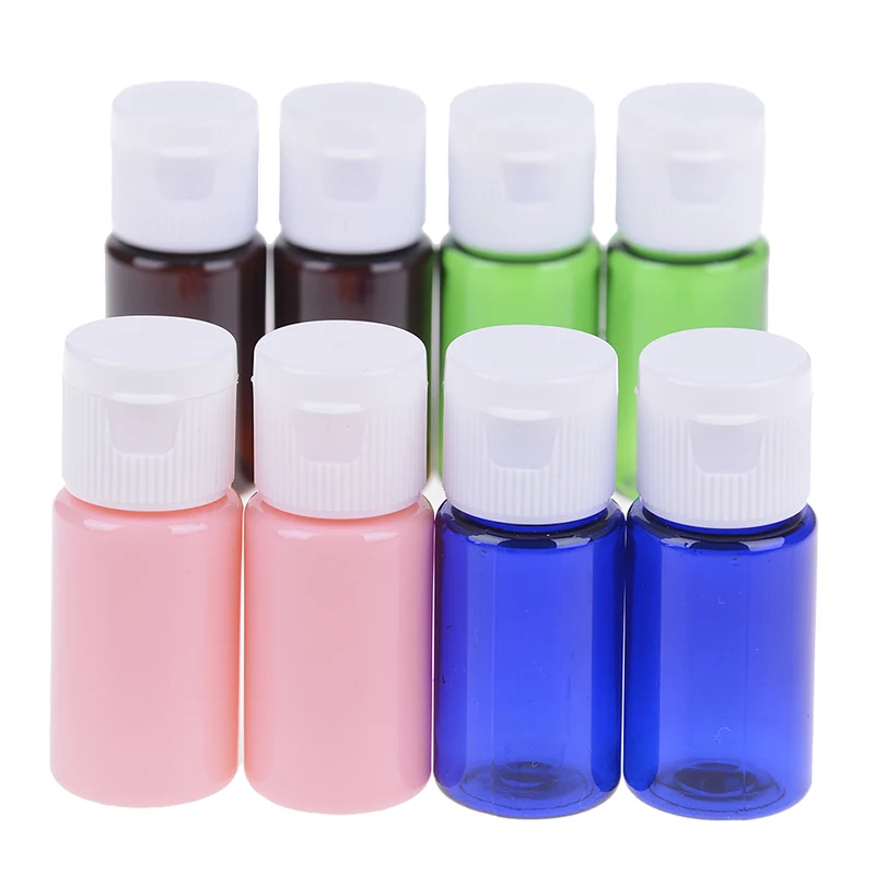 2 Pcs PET Bottle Plastic Bottle With Flip Top Cap Portable Travel Bottle 4 Colors To Choose Hot Sale 10ml