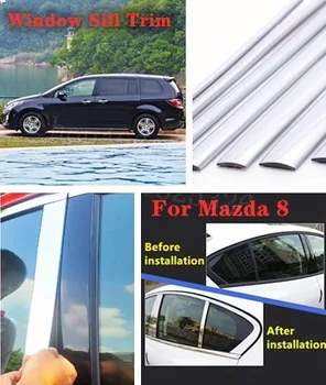 

Puou high-quality Car Full Window Pillar Trim Cover Stainless Steel Chrome Decoration For Mazda 8 2011-2016 Car Styling
