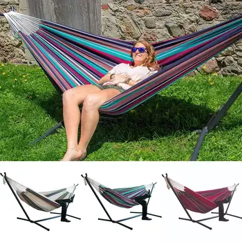 

Portable Outdoor Camping Hammock Comfort Durability Striped Hanging Chair Large Hammocks Chair for adult Backpacking Travel