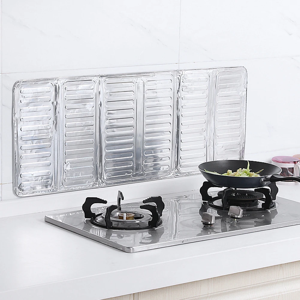 Foldable Aluminium Stove Heat Insulation Anti-oil Splash Proof Plate Baffle Kitchen Tool accessories
