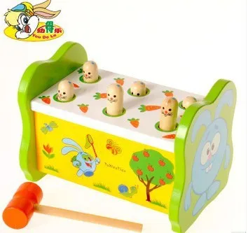 Youdele кролик играть хомяк деревянные игрушки детские развивающие Beat большой размер Beat Тайвань
