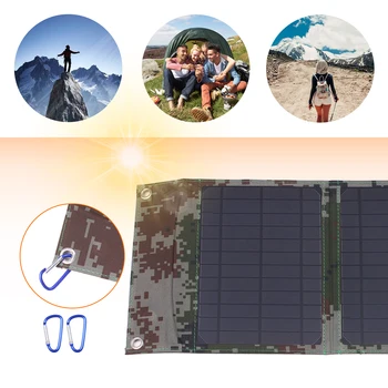 

USB Solar Panel Outdoor 12W 120V Portable Solar Charger Pane Climbing Fast Charger Polysilicon Tablet Solar Travel