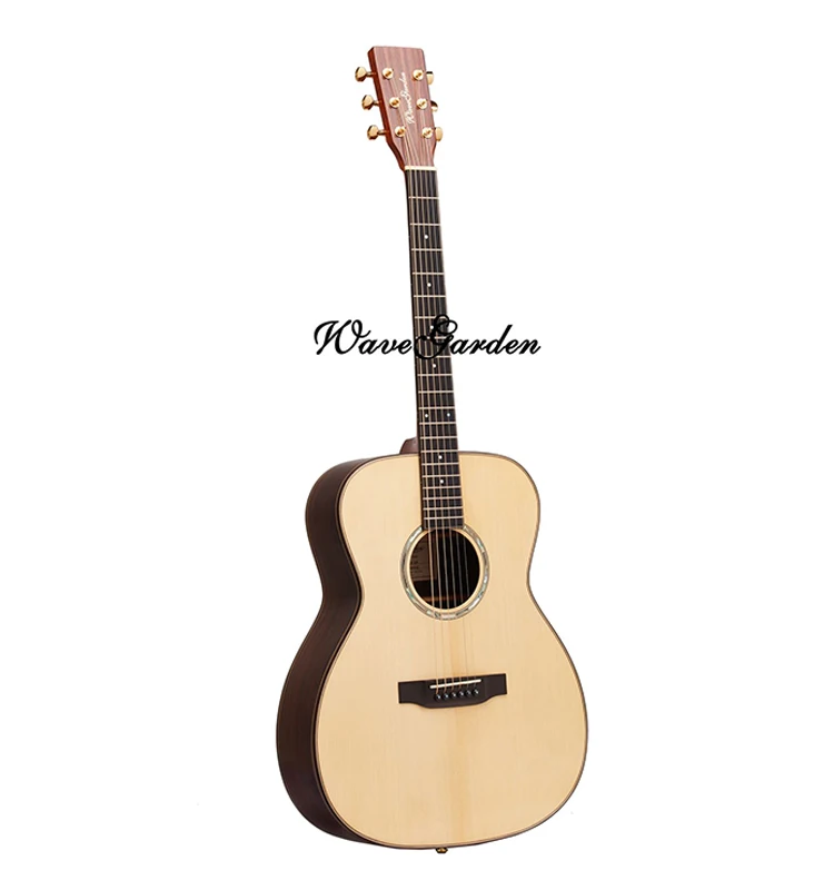 Professional Acoustic guitar All Solid Wood European Spruce top musical Stringed instruments steel string 41 inch guitarra china