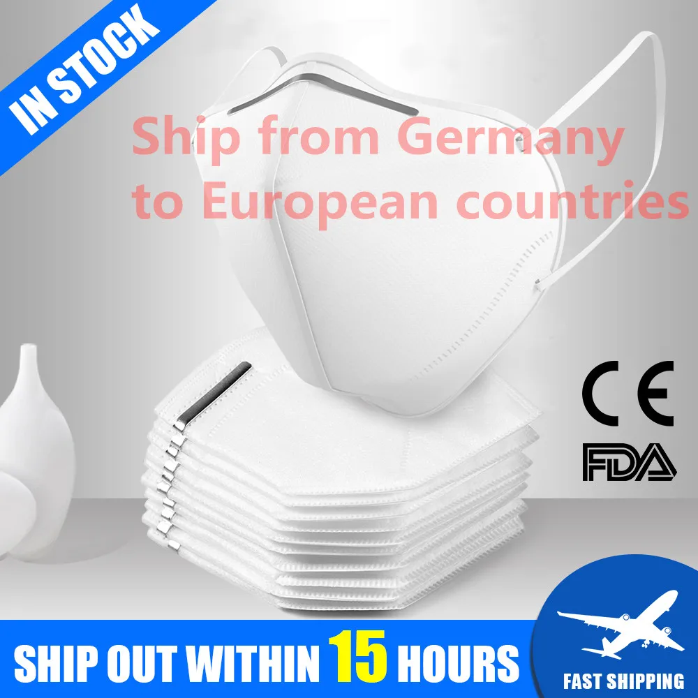 

10pcs CE/FDA Certified KN95 Dustproof Anti-fog And Breathable Face Mask 95% Filtration Mask Respirator in stock Ship from German